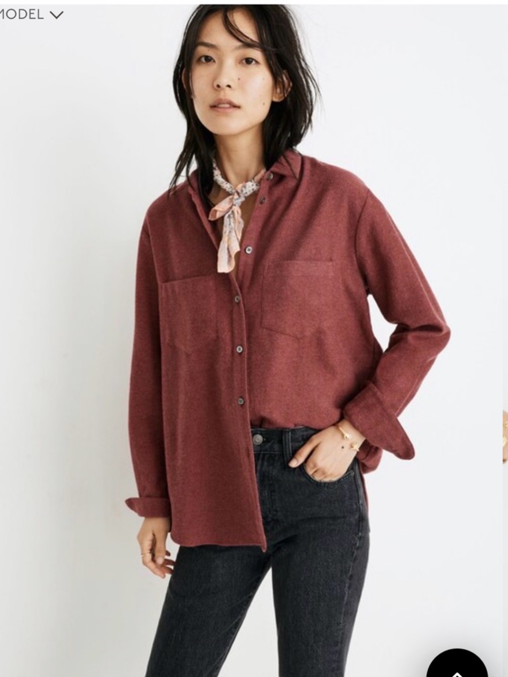 Madewell Rust Red Button-Down Shirt